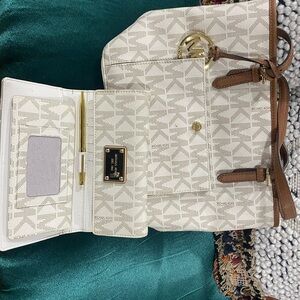 Michael Kors White and Brown Wallet